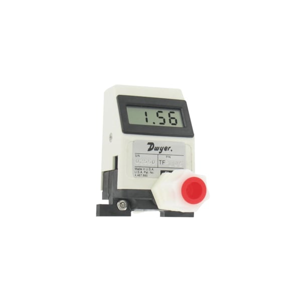 Liquid turbine flow meter, range 3.2 to 32 GPH (0.2 to 2 LPM), 1/4" OD connection.